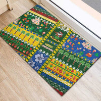 Solomon Islands Christmas Rubber Doormat Festive Beach Vibes - Polynesian Pride
