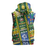 Solomon Islands Christmas Sleeveless Zip Hoodie Festive Beach Vibes - Polynesian Pride