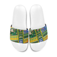 Solomon Islands Christmas Slide Sandals Festive Beach Vibes - Polynesian Pride