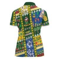 Solomon Islands Christmas Women Polo Shirt Festive Beach Vibes - Polynesian Pride