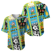 Tuvalu Christmas Baseball Jersey Festive Beach Vibes - Polynesian Pride