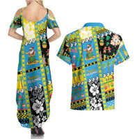 Tuvalu Christmas Couples Matching Summer Maxi Dress and Hawaiian Shirt Festive Beach Vibes LT05 - Polynesian Pride