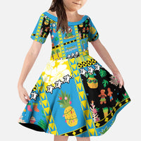 Tuvalu Christmas Family Matching Long Sleeve Bodycon Dress and Hawaiian Shirt Festive Beach Vibes - Polynesian Pride