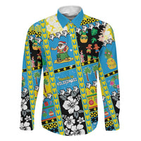 Tuvalu Christmas Family Matching Off The Shoulder Long Sleeve Dress and Hawaiian Shirt Festive Beach Vibes - Polynesian Pride