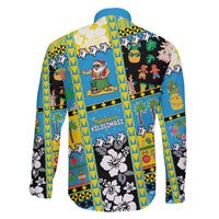 Tuvalu Christmas Family Matching Off The Shoulder Long Sleeve Dress and Hawaiian Shirt Festive Beach Vibes - Polynesian Pride