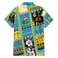Tuvalu Christmas Family Matching Off Shoulder Short Dress and Hawaiian Shirt Festive Beach Vibes - Polynesian Pride