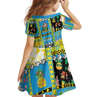 Tuvalu Christmas Kid Short Sleeve Dress Festive Beach Vibes - Polynesian Pride