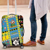 Tuvalu Christmas Luggage Cover Festive Beach Vibes - Polynesian Pride