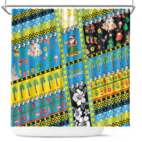 Tuvalu Christmas Shower Curtain Festive Beach Vibes - Polynesian Pride