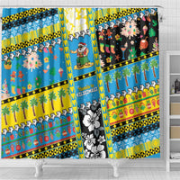 Tuvalu Christmas Shower Curtain Festive Beach Vibes - Polynesian Pride