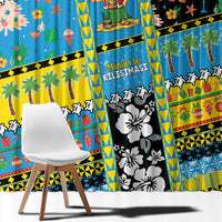 Tuvalu Christmas Window Curtain Festive Beach Vibes - Polynesian Pride