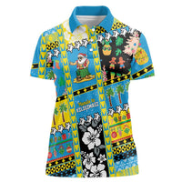 Tuvalu Christmas Women Polo Shirt Festive Beach Vibes LT05 Female Blue - Polynesian Pride