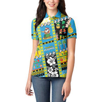 Tuvalu Christmas Women Polo Shirt Festive Beach Vibes LT05 - Polynesian Pride