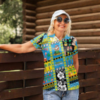 Tuvalu Christmas Women Polo Shirt Festive Beach Vibes LT05 - Polynesian Pride