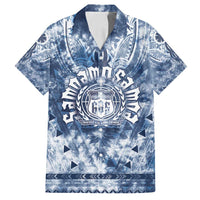 Samoa 685 Family Matching Off Shoulder Short Dress and Hawaiian Shirt Polynesian Pattern Tie Dye Style LT05 Dad's Shirt - Short Sleeve Blue - Polynesian Pride