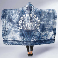Samoa 685 Hooded Blanket Polynesian Pattern Tie Dye Style LT05 One Size Blue - Polynesian Pride