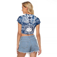 Samoa 685 Raglan Cropped T Shirt Polynesian Pattern Tie Dye Style