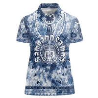 Samoa 685 Women Polo Shirt Polynesian Pattern Tie Dye Style