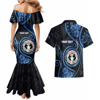 Personalized Northern Mariana Islands Couples Matching Mermaid Dress and Hawaiian Shirt Ocean Floral Pattern