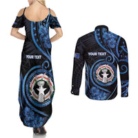 Personalized Northern Mariana Islands Couples Matching Summer Maxi Dress and Long Sleeve Button Shirt Ocean Floral Pattern LT05 - Polynesian Pride