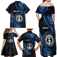 Personalized Northern Mariana Islands Family Matching Off Shoulder Maxi Dress and Hawaiian Shirt Ocean Floral Pattern LT05 - Polynesian Pride