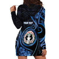 Personalized Northern Mariana Islands Hoodie Dress Ocean Floral Pattern LT05 - Polynesian Pride