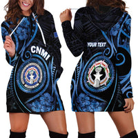 Personalized Northern Mariana Islands Hoodie Dress Ocean Floral Pattern LT05 - Polynesian Pride
