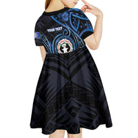 Personalized Northern Mariana Islands Kid Short Sleeve Dress Ocean Floral Pattern LT05 - Polynesian Pride