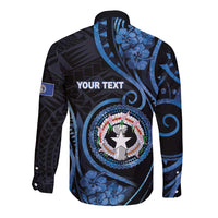 Personalized Northern Mariana Islands Long Sleeve Button Shirt Ocean Floral Pattern LT05 - Polynesian Pride