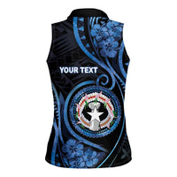 Personalized Northern Mariana Islands Women Sleeveless Polo Shirt Ocean Floral Pattern LT05 - Polynesian Pride