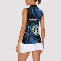 Personalized Northern Mariana Islands Women Sleeveless Polo Shirt Ocean Floral Pattern LT05 - Polynesian Pride