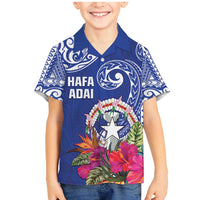Hafa Adai Northern Mariana Islands Family Matching Mermaid Dress and Hawaiian Shirt Polynesian Tribal Pattern LT05 Son's Shirt Blue - Polynesian Pride