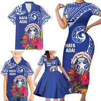 Hafa Adai Northern Mariana Islands Family Matching Short Sleeve Bodycon Dress and Hawaiian Shirt Polynesian Tribal Pattern LT05 - Polynesian Pride