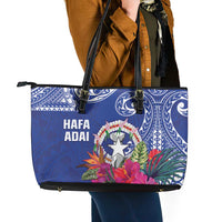 Hafa Adai Northern Mariana Islands Leather Tote Bag Polynesian Tribal Pattern LT05