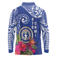 Hafa Adai Northern Mariana Islands Long Sleeve Polo Shirt Polynesian Tribal Pattern LT05 - Polynesian Pride