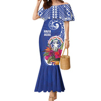 Hafa Adai Northern Mariana Islands Mermaid Dress Polynesian Tribal Pattern LT05 Women Blue - Polynesian Pride