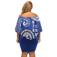 Hafa Adai Northern Mariana Islands Off Shoulder Short Dress Polynesian Tribal Pattern LT05 - Polynesian Pride