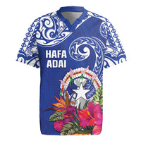 Hafa Adai Northern Mariana Islands Rugby Jersey Polynesian Tribal Pattern LT05 Blue - Polynesian Pride