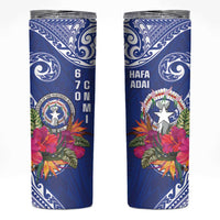 Hafa Adai Northern Mariana Islands Skinny Tumbler Polynesian Tribal Pattern LT05 Blue - Polynesian Pride