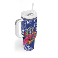 Hafa Adai Northern Mariana Islands Tumbler With Handle Polynesian Tribal Pattern