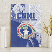 Northern Mariana Islands Canvas Wall Art CNMI Seal LT05 Without Frame Blue - Polynesian Pride