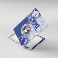 Northern Mariana Islands Canvas Wall Art CNMI Seal LT05 With Frame Blue - Polynesian Pride