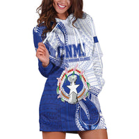 Personalized Northern Mariana Islands Hoodie Dress CNMI Seal LT05 Blue - Polynesian Pride