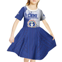Personalized Northern Mariana Islands Kid Short Sleeve Dress CNMI Seal LT05 - Polynesian Pride