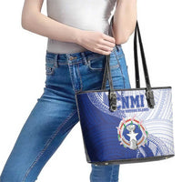 Northern Mariana Islands Leather Tote Bag CNMI Seal LT05 - Polynesian Pride