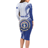 Personalized Northern Mariana Islands Long Sleeve Bodycon Dress CNMI Seal LT05 - Polynesian Pride