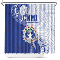 Northern Mariana Islands Shower Curtain CNMI Seal LT05 Blue - Polynesian Pride
