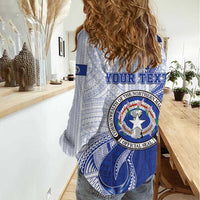 Personalized Northern Mariana Islands Women Casual Shirt CNMI Seal LT05 - Polynesian Pride