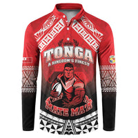 Custom Rugby Tonga MMT Button Sweatshirt Mana O Tonga LT05 Red - Polynesian Pride