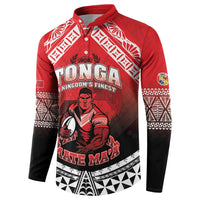 Custom Rugby Tonga MMT Button Sweatshirt Mana O Tonga LT05 - Polynesian Pride